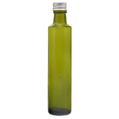 Bild 500ml runde Flasche grün, silberner Verschluss