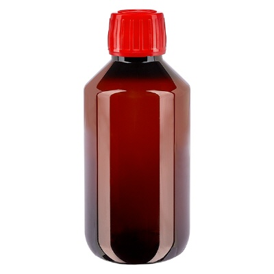 Bild PET Flasche 200ml mit rotem Verschluss OV