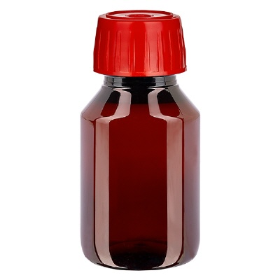 Bild PET Flasche 50ml mit Entgasungsverschluss rot