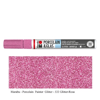 Bild Malstift Glitter-Rosa 1-2mm für Glas/Porzellan