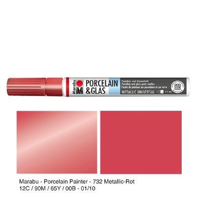 Bild Malstift Metallic-Rot 1-2mm für Glas/Porzellan