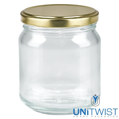 Bild 212ml Rundglas mit BasicSeal Deckel gold UNiTWIST