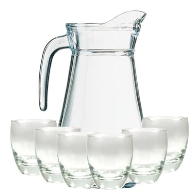 Bild 1.6 Liter Glaskanne mit 6 Gläsern